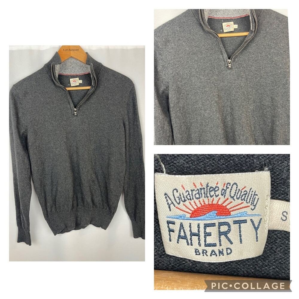 Faherty Brand Jackson Quarter Zip Sweater Men's size..S